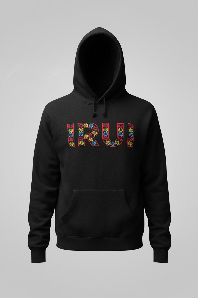 Black IRUI Hoodie Mockup